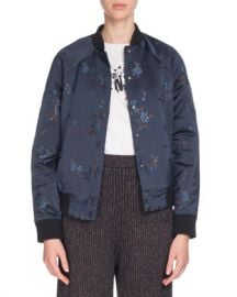 Kenzo Teddy Floral Snap-Front Bomber Jacket at Neiman Marcus