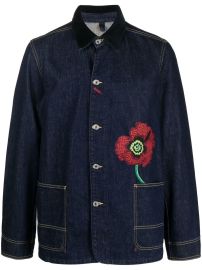 Kenzo embroidered-flower Detail Denim Jacket - at Farfetch