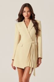 Kesari Pleated Blazer Wrap Dress ASTR the Label at ASTR The Label