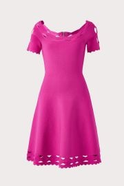 Keyhole Twist Trim Flare Dress at Milly