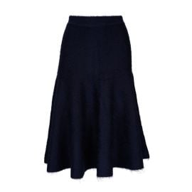 Khaite - Cadence Navy Silk amp Cashmere Skirt Mitchell Stores at Mitchells