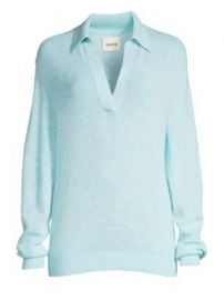 Khaite - Jo Collar V-Neck Knit Top at Saks Fifth Avenue