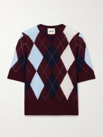 Khaite Anders argyle cashmere and mohair blend sweater at Net a Porter