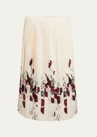 Khaite Anya Floral Pleated Midi Skirt at Bergdorf Goodman