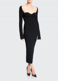 Khaite Beth Long-Sleeve Bustier Dress - at Bergdorf Goodman