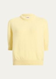 Khaite Davin Short-Sleeve Cashmere Sweater - at Bergdorf Goodman