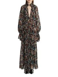 Khaite Edgar Floral Pleated Silk Gown at Saks Fifth Avenue
