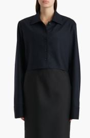 Khaite Jasen Crop Button-Up Shirt at Nordstrom