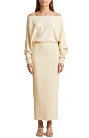 Khaite June Fluid Off the Shoulder Long Sleeve Maxi Dress at Nordstrom