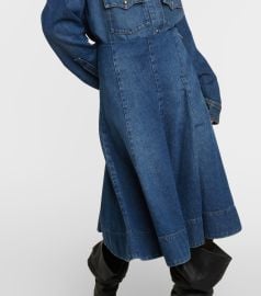 Khaite Lennox Denim Midi Skirt at Mytheresa