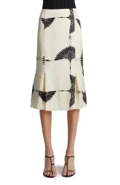 Khaite Levy Crane Print Midi Skirt at Nordstrom