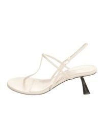 Khaite Linden Patent Leather Slingback Sandals in Warm White at The Real Real