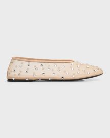 Khaite Marcy Crystal Mesh Evening Ballerina Flats at Neiman Marcus