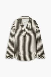 Khaite Melan Striped Woven Shirt at The Outnet