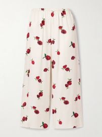 Khaite Mindy printed twill wide leg pants at Net a Porter