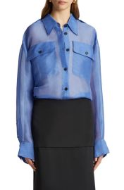 Khaite Missa Oversize Sheer Silk Georgette Button-Up Shirt at Nordstrom