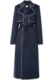 Khaite Roman Oversized Whipstitched Felt Trench Coat at The Outnet