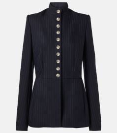 Khaite Samuel Jacket in Navy and White Stripe at Mytheresa