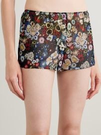Khaite Tilly floral silk pajama shorts at Net a Porter