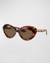 Khaite x Oliver Peoples 1968C 53mm Oval Sunglasses in Dark Brown at Neiman Marcus