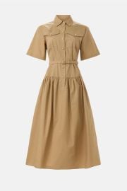 Khaki Belted Shirt Dress by Adam Lippes x RTR Rent the Runway at Rent the Runway