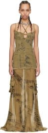 Khaki Layered Maxi Dress at ssense