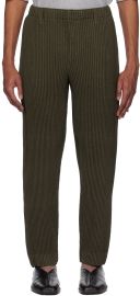 Khaki Wool Like Light Trousers at ssense