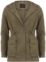 Khaki parka jacket at Dorothy Perkins