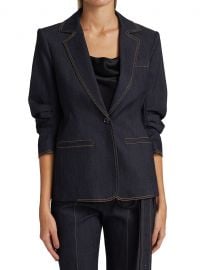 Khloe Ruched Sleeve Denim Blazer by Cinq a Sept at Saks Fifth Avenue