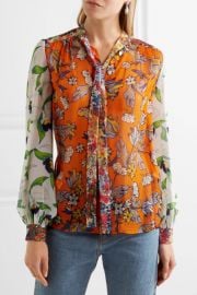 Kia pussy-bow floral-print silk-chiffon blouse by Tory Burch at Net A Porter