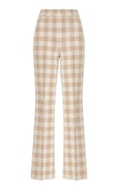 Kick Gingham Stretch-Cotton Knit Cropped Flared Pants By High Sport at Moda Operandi