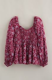 Kids\' Floral Smocked Peplum Top at Nordstrom Rack