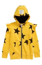 Kids\' Star Ruffle Front Zip Hoodie by Nununu at Nordstrom