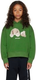 Kids Green Bear Hoodie by Palm Angels on Sale at ssense