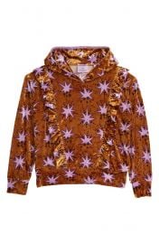 Kidsx27 Star Print Velour Hoodie at Nordstrom