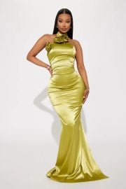 Kiera Satin Gown - Chartreuse Fashion Nova at Fashion Nova