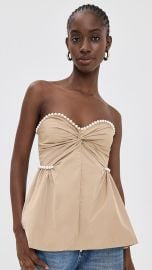 Kika Vargas Hebe Strapless Bead Trim Top at Shopbop