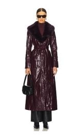 Kim Shui Bordeaux Faux Fur Collar Coat In Purple at Revolve