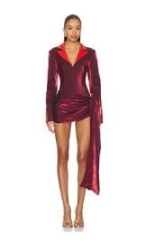 Kim Shui Jelixa Zip Up Wrap Blazer Dress In Aubergine at Revolve