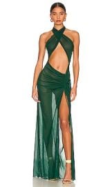 Kim Shui Mesh Wrap Gown In Green at Revolve
