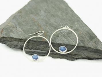 KimJakumDesigns Serenity Silver Kyanite Hoops at Etsy