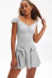 Kimchi Blue Ada Drop Waist Bow Pocket Mini Dress2 at Urban Outfitters