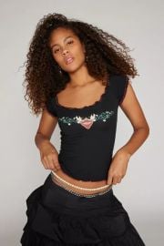 Kimchi Blue Angelica Lettuce Edge Baby Tee at Urban Outfitters
