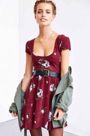 Kimchi Blue Autumn Cap-Sleeve Skater Dress at Urban Outfitters