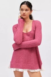 Kimchi Blue Hannah Lace Trim Babydoll Sweater at Urban Outfitters