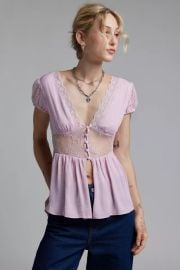 Kimchi Blue Isabella Puff Sleeve Lace Blouse at Urban Outfitters