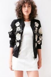 Kimchi Blue Molly Embroidered Bomber Jacket in black at Urban Outfitters