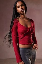 Kimchi Blue Quinn Lace Long Sleeve Top at Urban Outfitters