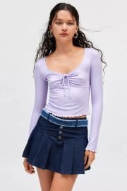 Kimchi Blue Quinn Ribbed Long Sleeve Top at Urban Outfitters