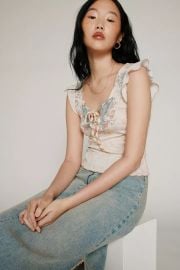 Kimchi Blue Rae Flutter Sleeve Tee at Urban Outfitters